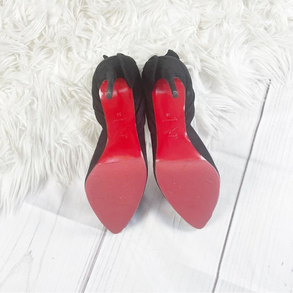 Christian‎ Louboutin Barbara 100mm Women's Black Suede Peep Toe Heels Size 39 - Picture 4 of 8
